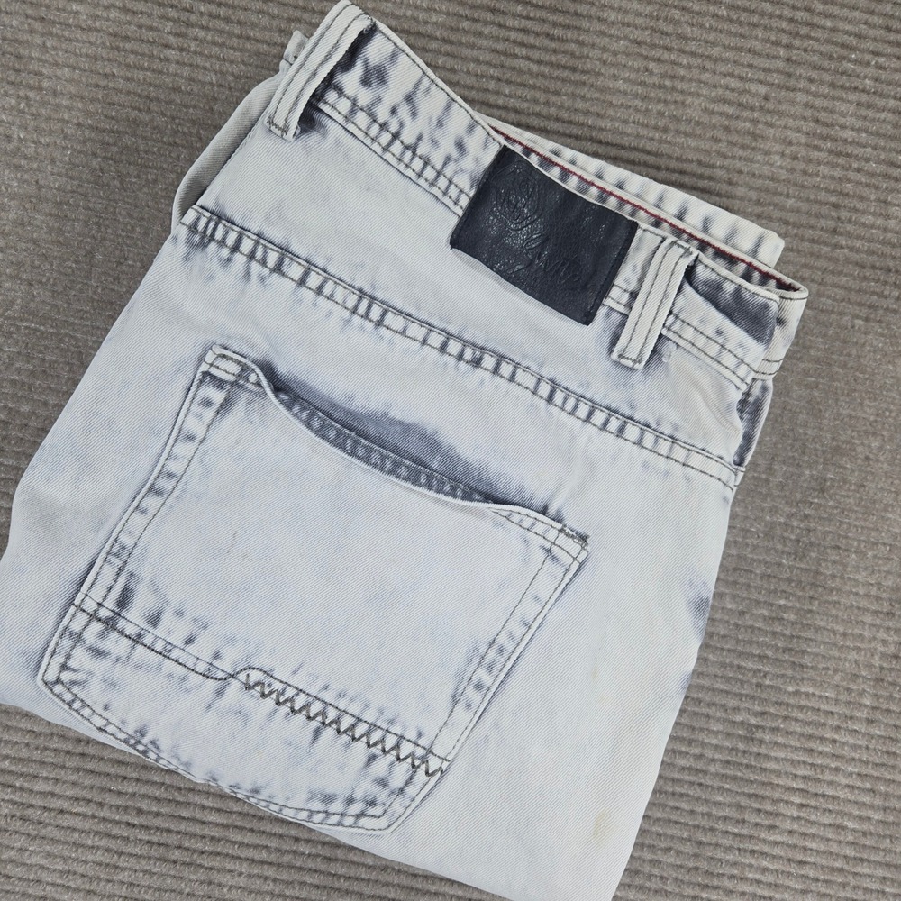 Switch Remarkable Mens 42 Gray Acid Wash Flame Dream Big Graphic Denim‎ Shorts